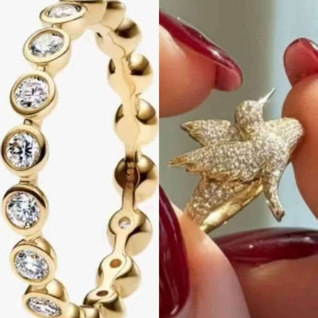 50% Deposit for 2 Custom Rings – Bubble Ring & Bird Ring