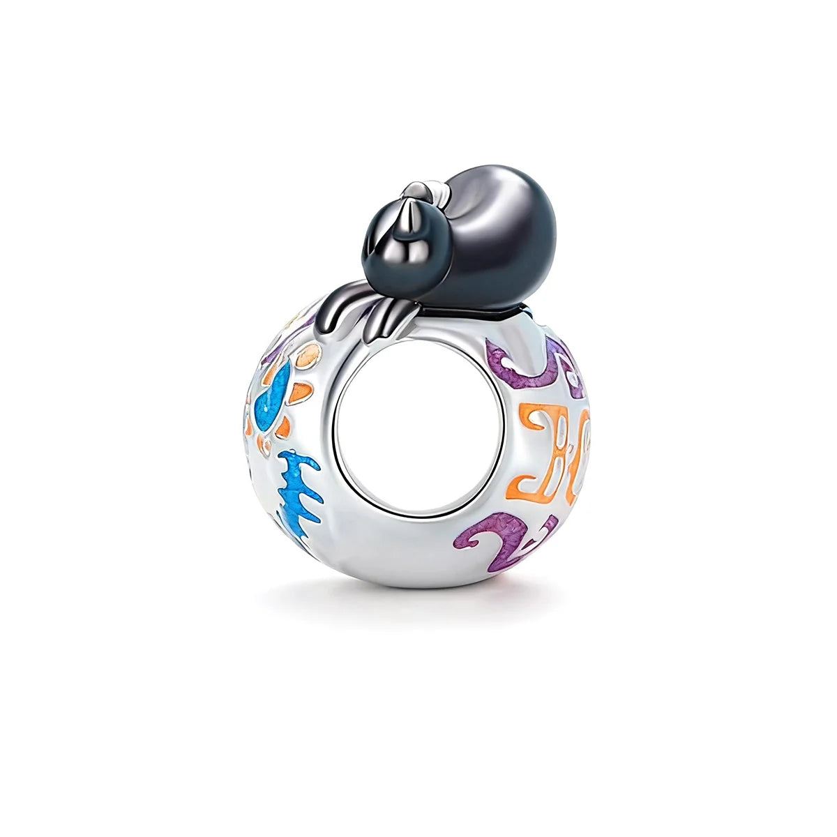 Spooky Pumpkin Charm Bead for Halloween Bracelets and Jewelry