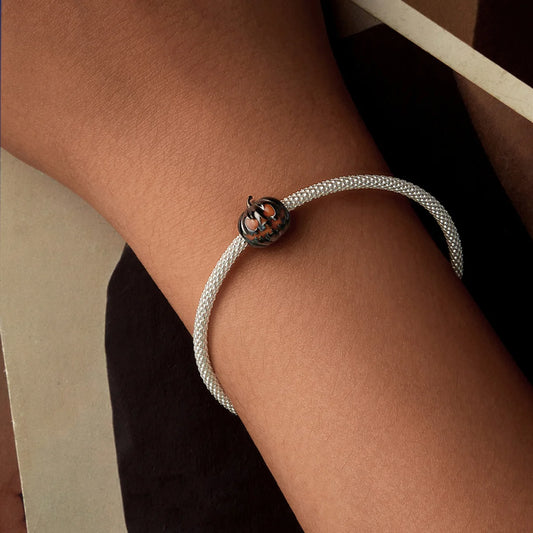 Black gold plated Halloween pumpkin bead charm