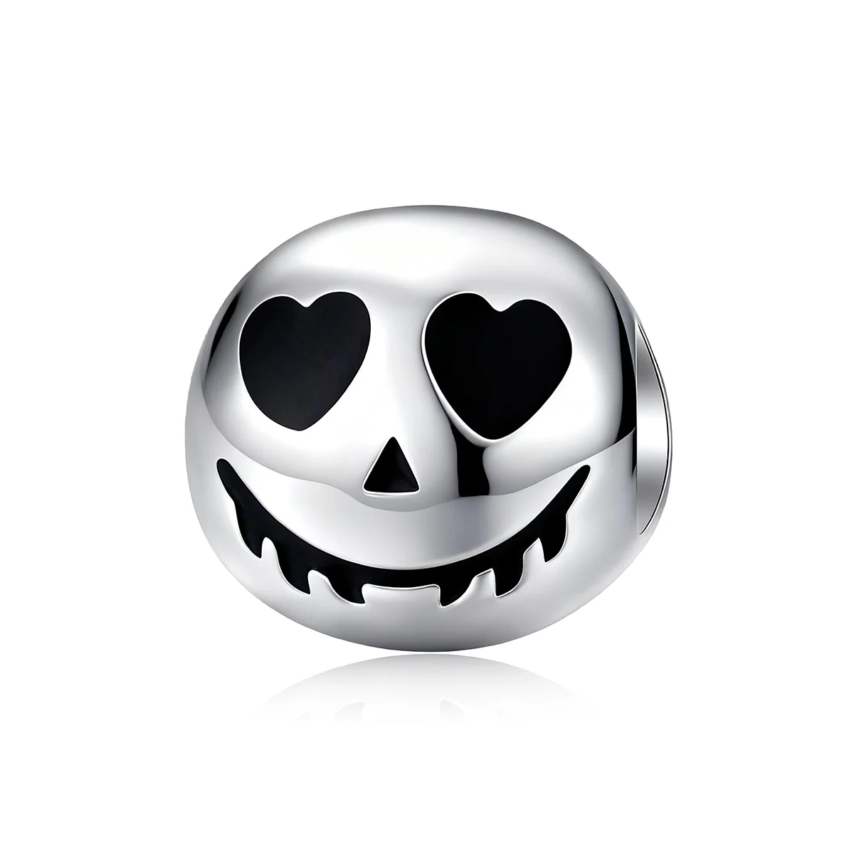Spooky Smile Charm Bead in Sterling Silver with Enamel