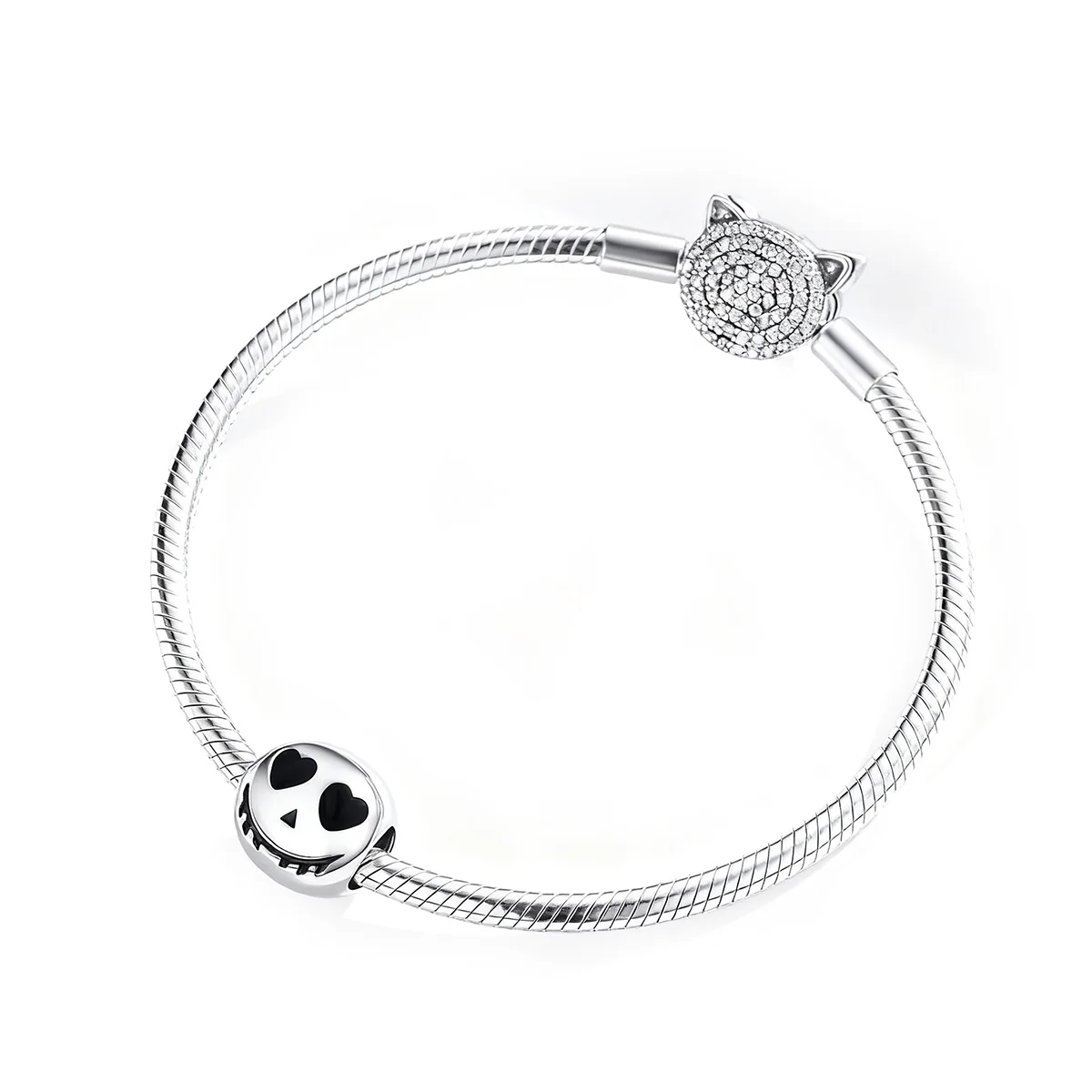 Spooky Smile Charm Bead in Sterling Silver with Enamel