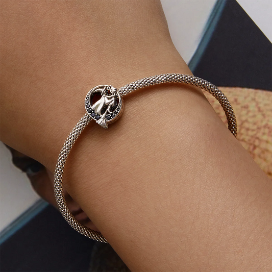 Mystic Wizard Charm Bead in Oxidized Sterling Silver for Bracelets