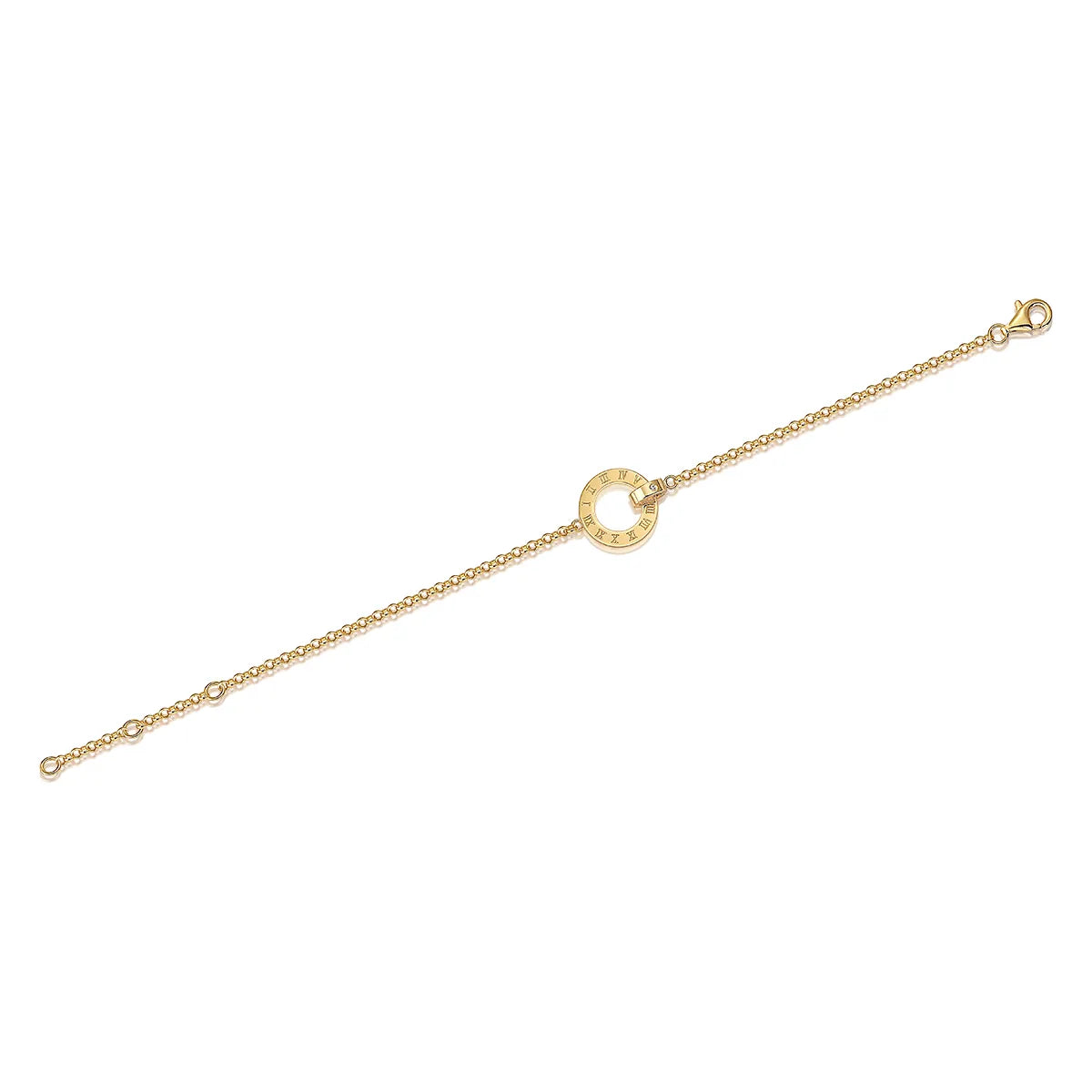 gold plated sterling silver roman numeral bracelet