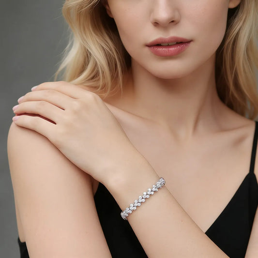 moissanite cluster tennis bracelet luxury sparkle