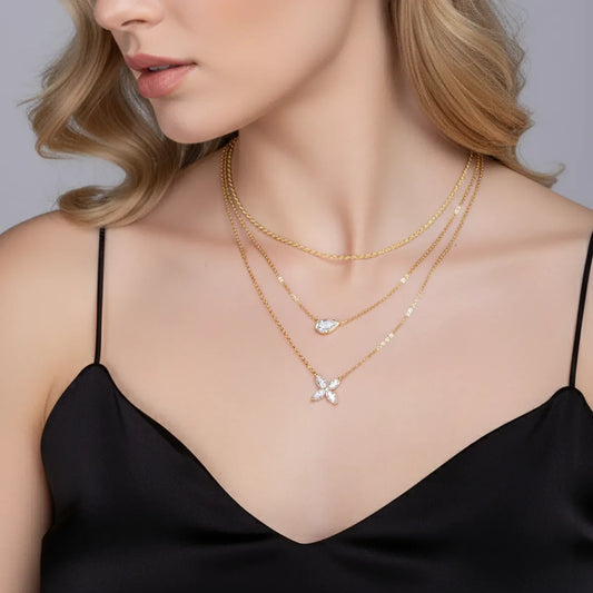 gold clover necklace symbolic lucky jewelry gift