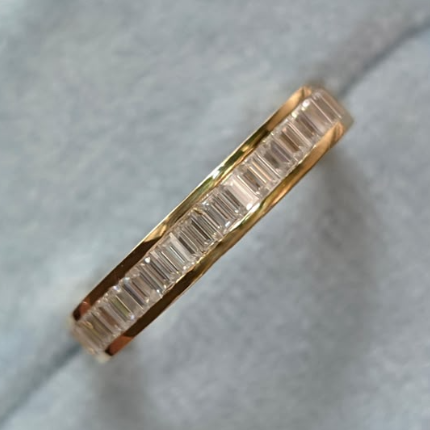 Custom 14K Gold Lab Grown Diamond Eternity Ring - 50% Deposit