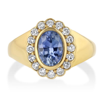 Custom Cornflower Sapphire Pinky Ring – 50% Deposit