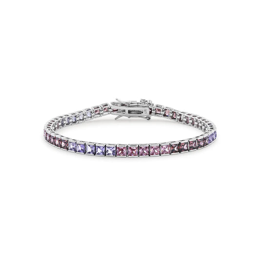 Romantic twilight-inspired ombre cubic zirconia bracelet in sterling silver