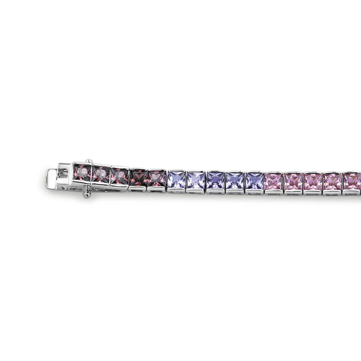 Romantic twilight-inspired ombre cubic zirconia bracelet in sterling silver