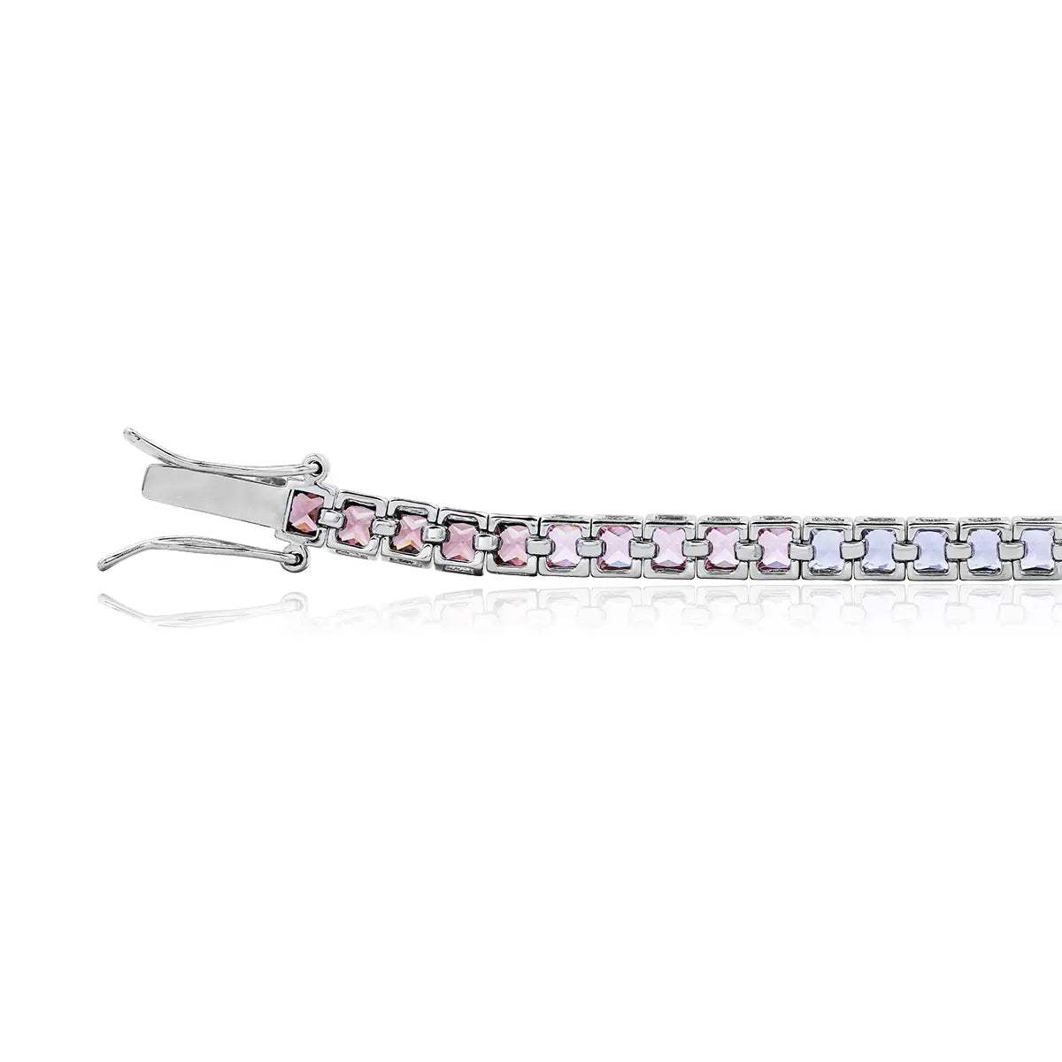 Romantic twilight-inspired ombre cubic zirconia bracelet in sterling silver