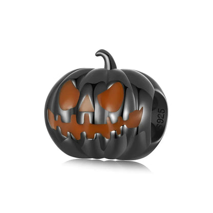 Black gold plated Halloween pumpkin bead charm