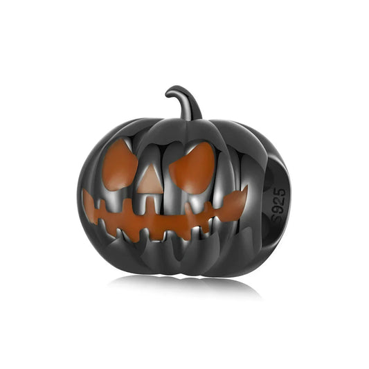 Black gold plated Halloween pumpkin bead charm