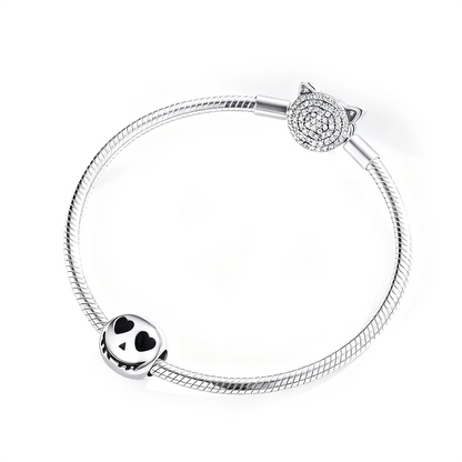 Spooky Smile Charm Bead in Sterling Silver with Enamel