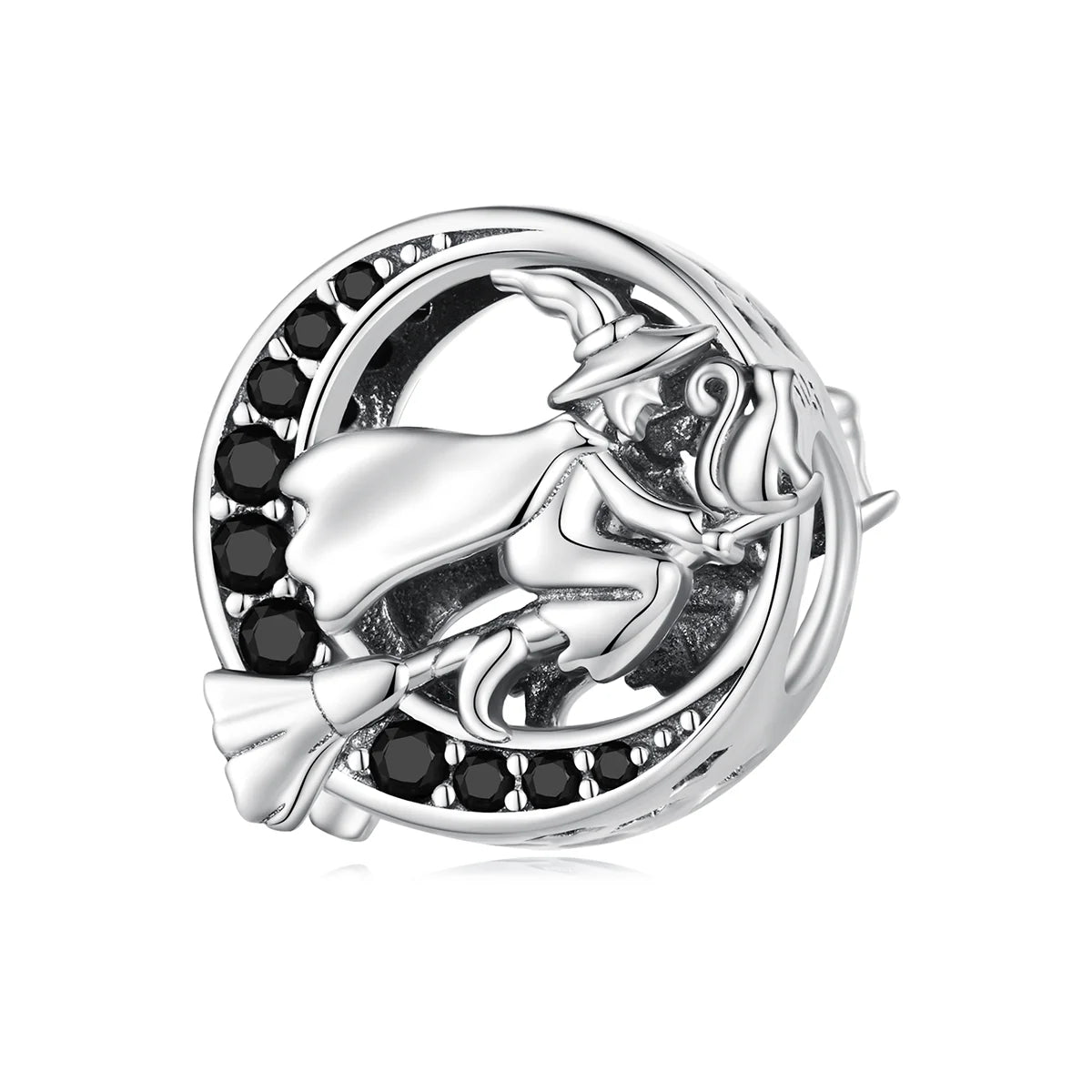 Mystic Wizard Charm Bead in Oxidized Sterling Silver for Bracelets