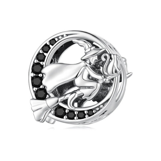 Mystic Wizard Charm Bead in Oxidized Sterling Silver for Bracelets