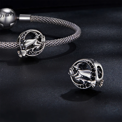 Mystic Wizard Charm Bead in Oxidized Sterling Silver for Bracelets