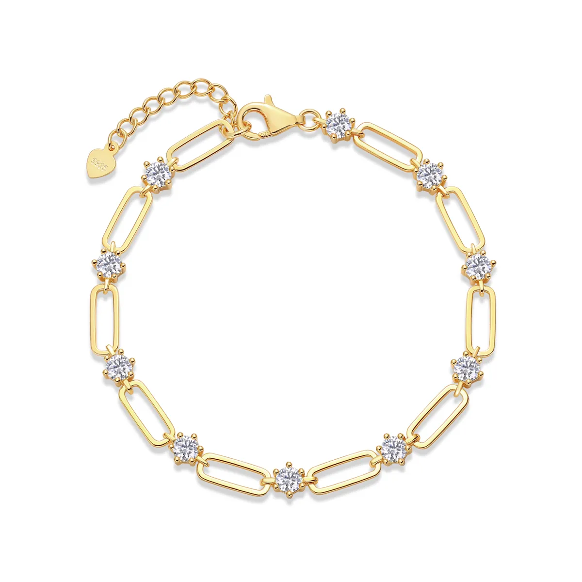 gold plated sterling silver paperclip bracelet