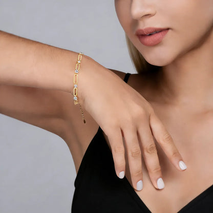 gold plated sterling silver paperclip bracelet