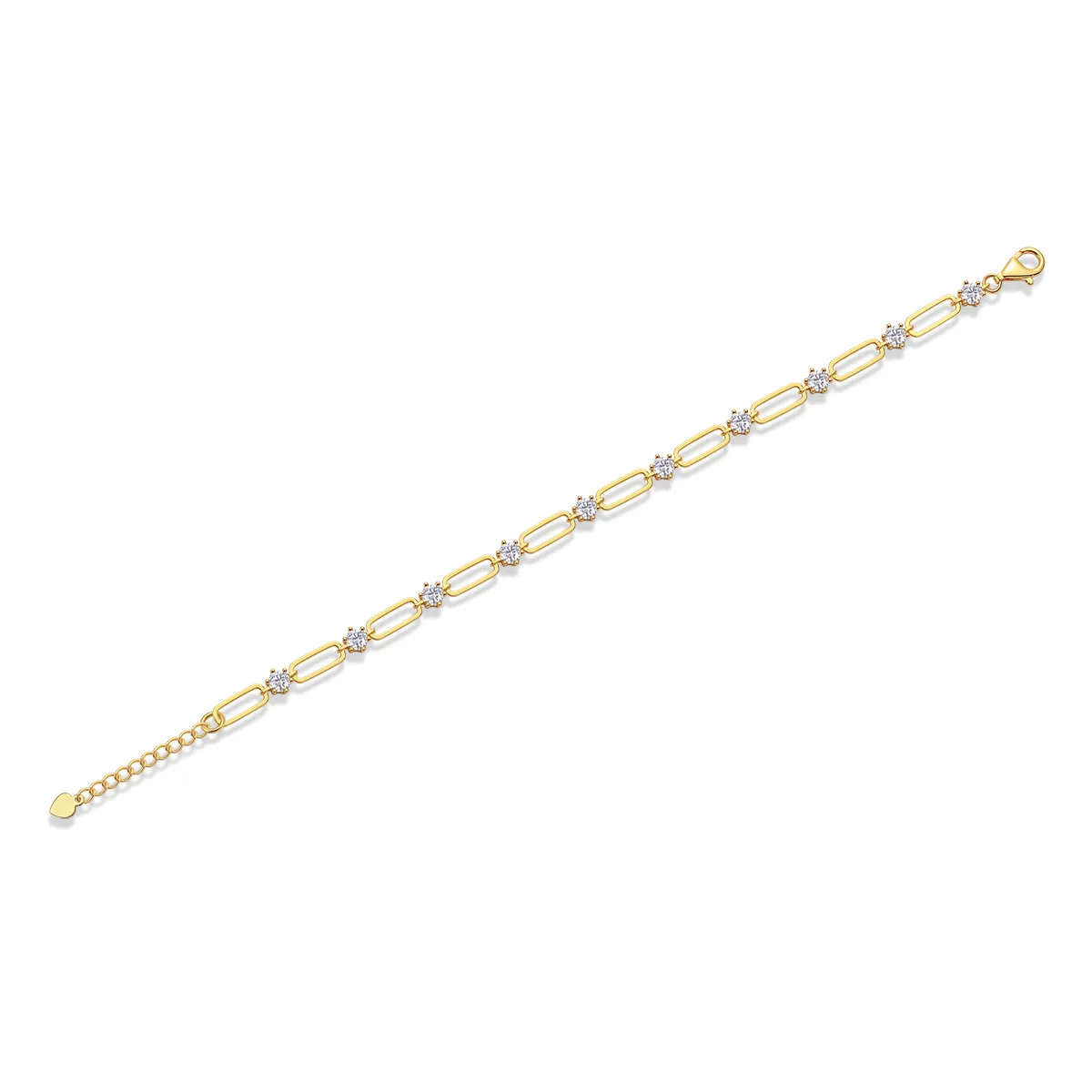 gold plated sterling silver paperclip bracelet