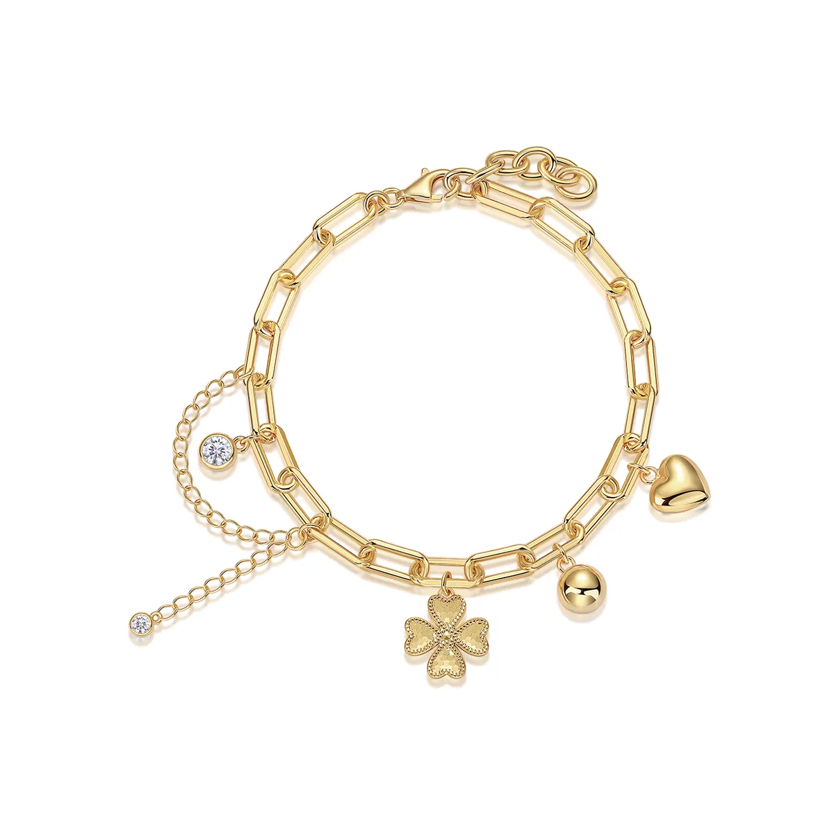 statement paperclip charm bracelet for layering
