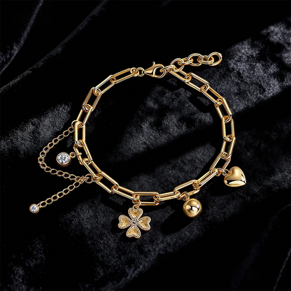 statement paperclip charm bracelet for layering