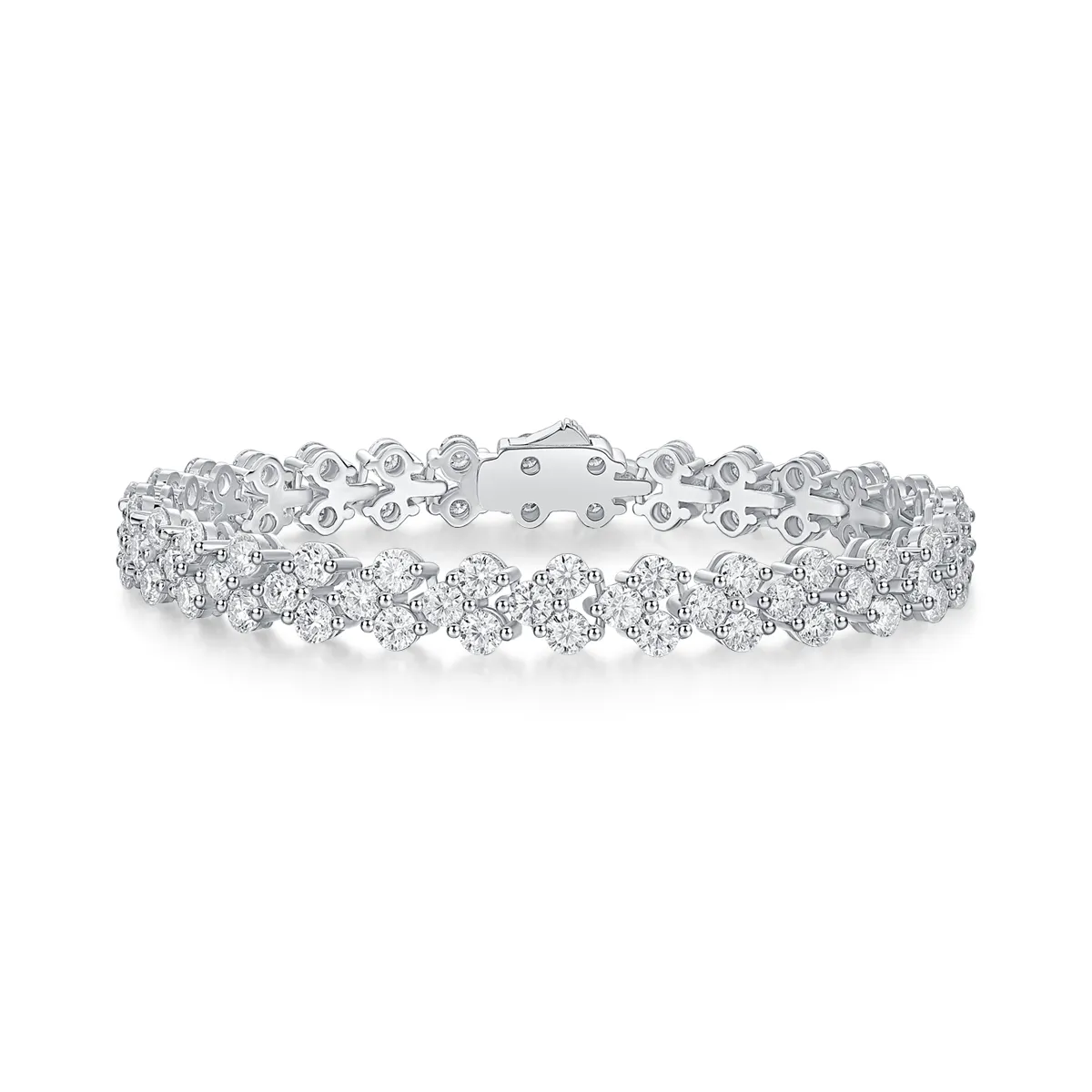 moissanite cluster tennis bracelet luxury sparkle
