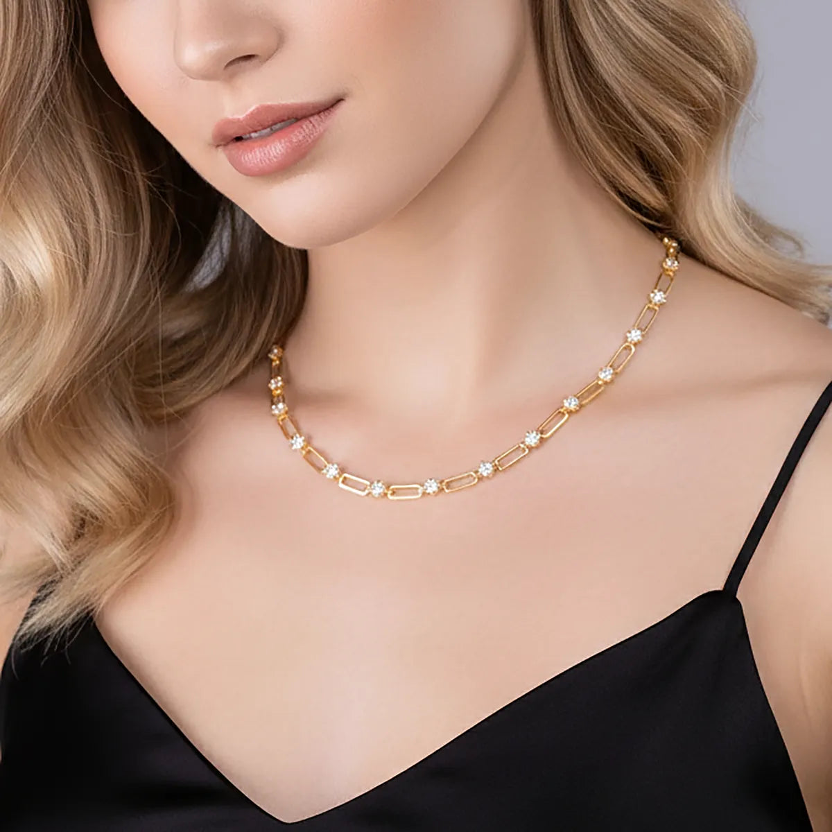 modern statement gold necklace for daily or evening wear