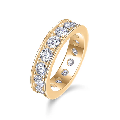 4mm Round Moissanite Eternity Band Ring in Sterling Silver