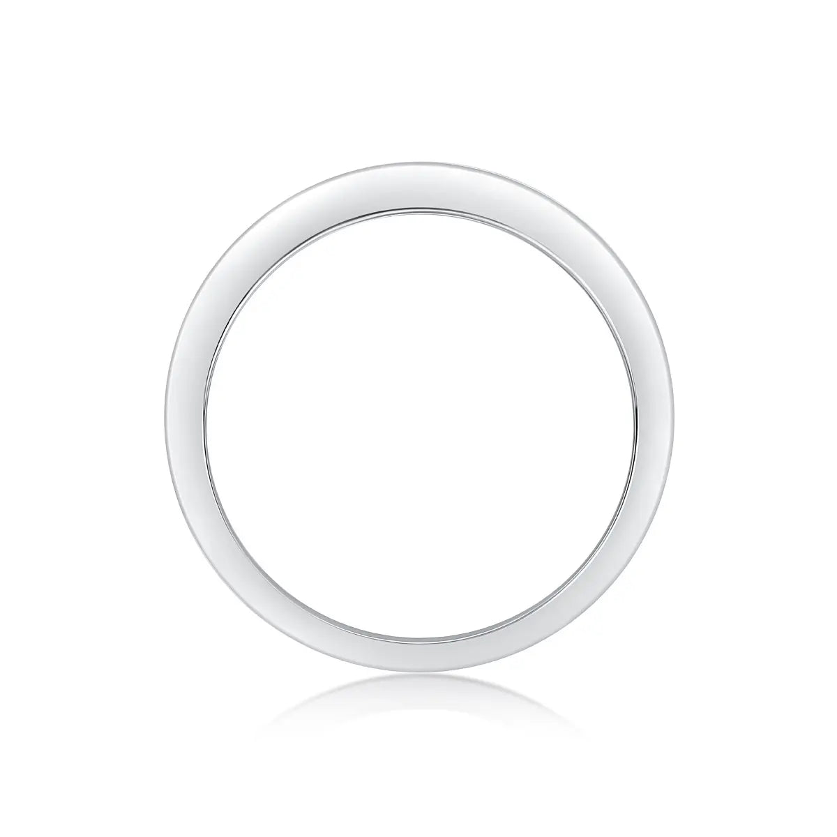 Dainty 2mm moissanite half eternity ring, perfect for stacking or daily wear