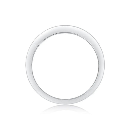 Dainty 2mm moissanite half eternity ring, perfect for stacking or daily wear