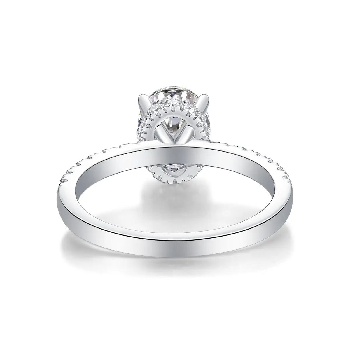 Cinderella Inspired Moissanite Oval Engagement Ring in Sterling Silver
