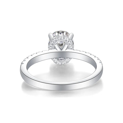 Cinderella Inspired Moissanite Oval Engagement Ring in Sterling Silver