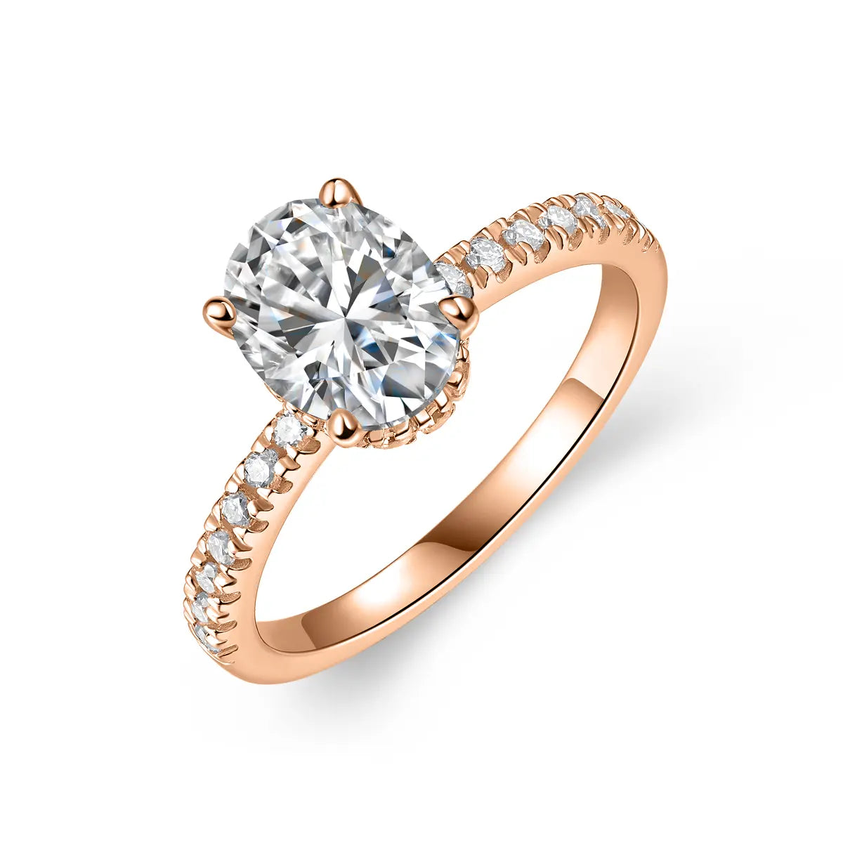 Cinderella Inspired Moissanite Oval Engagement Ring in Sterling Silver