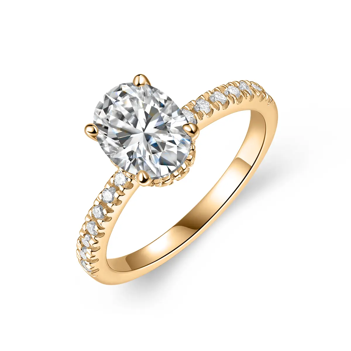 Cinderella Inspired Moissanite Oval Engagement Ring in Sterling Silver
