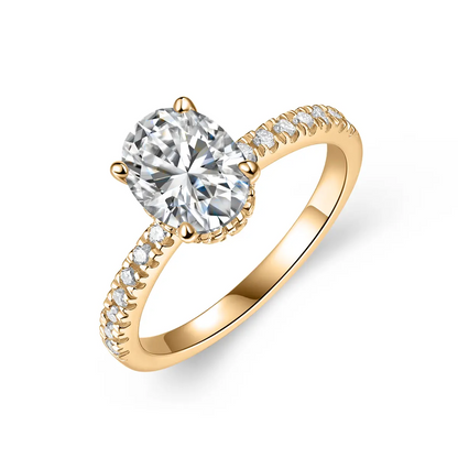 Cinderella Inspired Moissanite Oval Engagement Ring in Sterling Silver