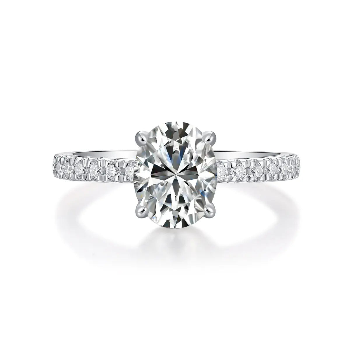 Cinderella Inspired Moissanite Oval Engagement Ring in Sterling Silver