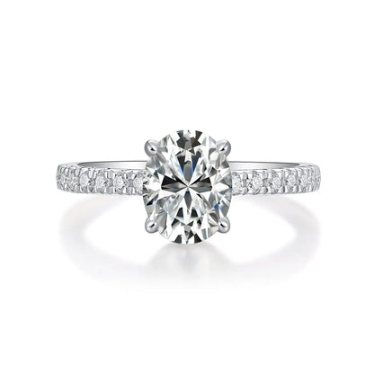Cinderella Inspired Moissanite Oval Engagement Ring in Sterling Silver