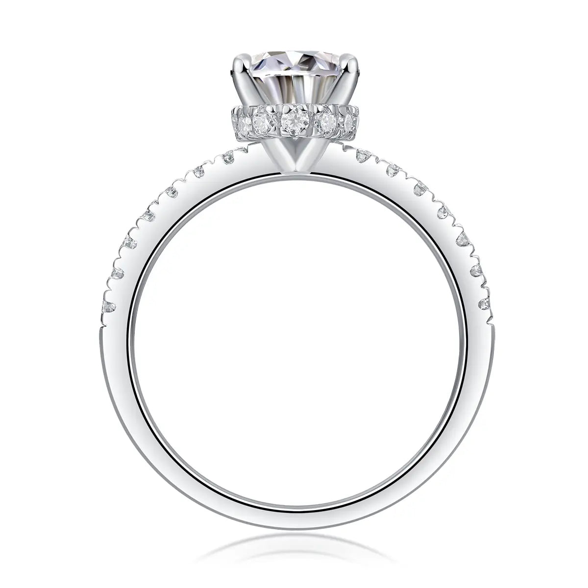 Cinderella Inspired Moissanite Oval Engagement Ring in Sterling Silver