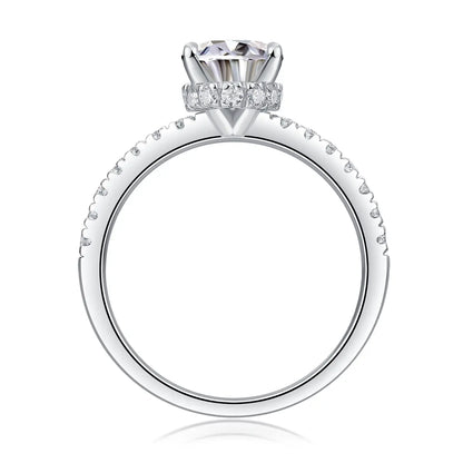 Cinderella Inspired Moissanite Oval Engagement Ring in Sterling Silver