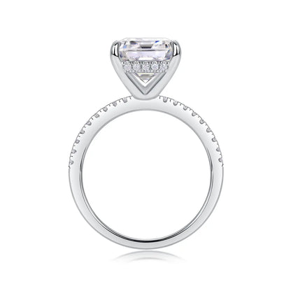 luxury emerald cut moissanite ring for anniversary or engagement