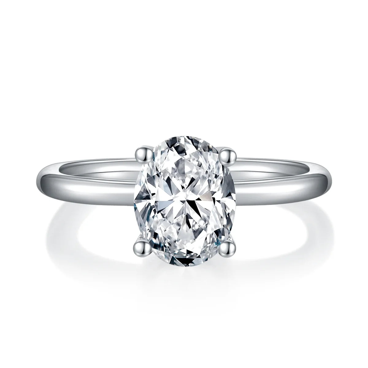 3ct pear radiant cut moissanite solitaire ring in 925 sterling silver with 18k white gold plating