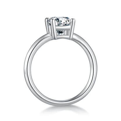 3ct pear radiant cut moissanite solitaire ring in 925 sterling silver with 18k white gold plating