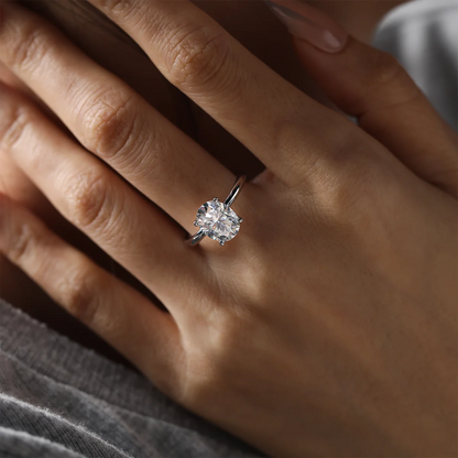 3ct pear radiant cut moissanite solitaire ring in 925 sterling silver with 18k white gold plating