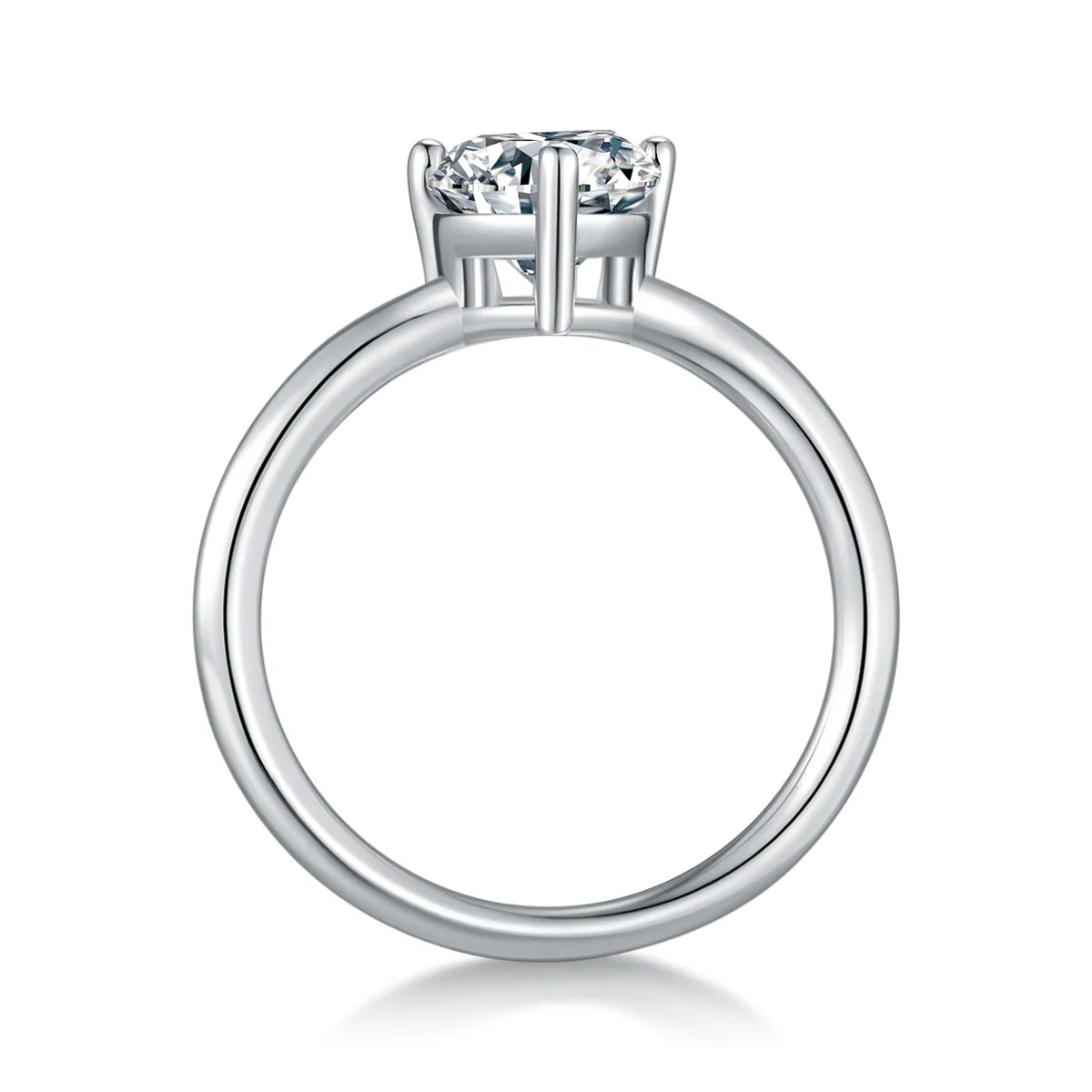 elegant 3ct pear moissanite solitaire ring, silver minimalist design