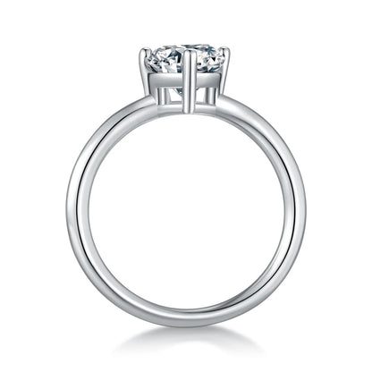 elegant 3ct pear moissanite solitaire ring, silver minimalist design