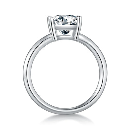 radiant cut moissanite engagement ring 2ct solitaire design in 925 sterling silver with 18k white gold plating, elegant minimalist bridal jewelry